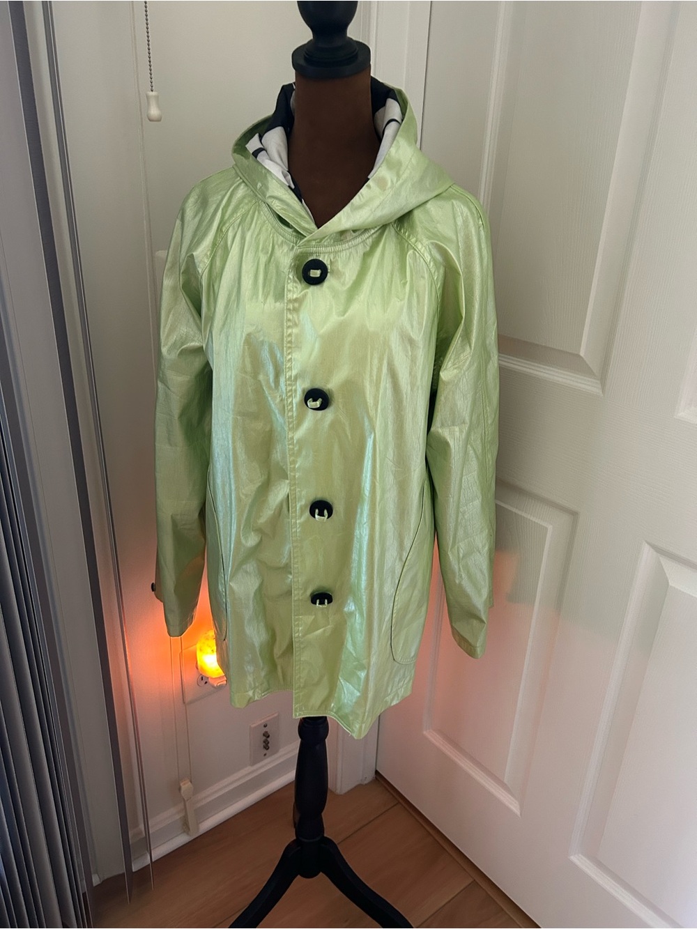 UBU Pack Your Personality Jacket - Light Green & Black black, and white lining.